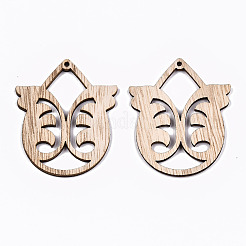 Unvollendete hohle Holz große Anhänger&nbsp;WOOD-N006-127