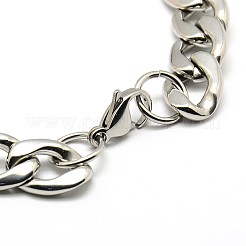Anlaufgeschützte Panzerketten-/gedrehte Kettenarmbänder aus Edelstahl 304&nbsp;X-STAS-A028-B127P