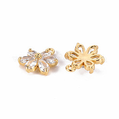 Pendenti in ottone con zirconi chiari&nbsp;ZIRC-S068-025-NF