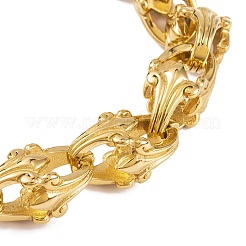 Bracelets à maillons en acier inoxydable 304 plaqués sous vide PVD pour femmes et hommes&nbsp;BJEW-L461-04G