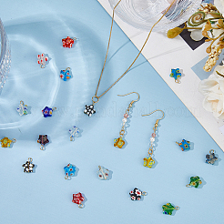 48 Stück handgefertigte Anhänger aus Millefiori-Glas&nbsp;PALLOY-HS00028