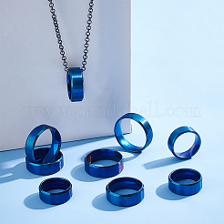 18 anillo de dedo de banda ancha de acero inoxidable de 9 estilos para mujeres y hombres&nbsp;RJEW-UN0002-53BU