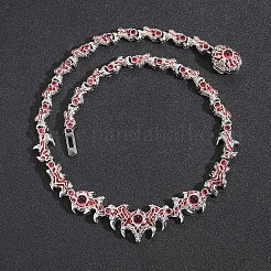 Stachelige Augendornen Messing Pavé dunkelrot Zirkonia Gliederkette Halsketten für Männer&nbsp;FS-WG4F103-02