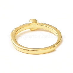 Bague réglable avec lettre initiale en zircone cubique transparente&nbsp;RJEW-C052-01G-G