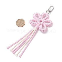 Colgantes y decoraciones con hilos de algodón y flores&nbsp;HJEW-TA00399-03