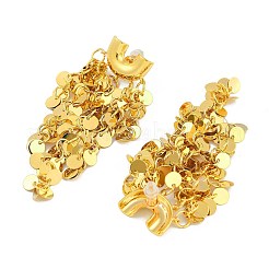 Orecchini a bottone con fiocchi lucidi e nappe in ottone glitterato&nbsp;EJEW-Q391-18G