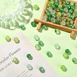 100 Stück transparente Milchglasperlenstränge&nbsp;GLAA-CJ0002-04