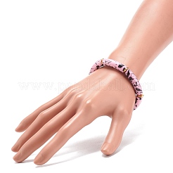 Braccialetto elastico con perline in tubo curvo acrilico&nbsp;BJEW-JB08443