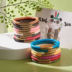 Set di bracciali elastici impilabili per donna con perline heishi in argilla polimerica fatti a mano&nbsp;BJEW-JB07451