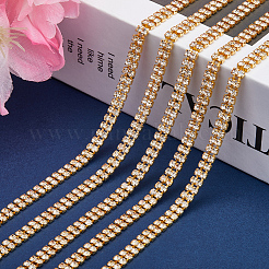 Chaînes de strass en fer doré&nbsp;CH-WH0009-04G-02