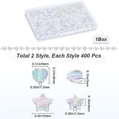 800 Stück 2 Stile umweltfreundliche transparente Acrylperlen&nbsp;TACR-SP0001-01B