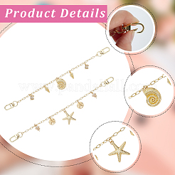 2 cadena decorativa para bolso de latón oceánico de 2 estilos&nbsp;HJEW-SC0003-24A