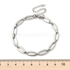 304 Edelstahl-Armbänder mit ovalen Gliederketten für Männer und Frauen&nbsp;BJEW-D042-34P