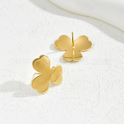 Boucles d'oreilles à tige en acier inoxydable 201 à la mode avec trèfle irrégulier&nbsp;BM5388