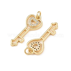 Messing-Anhänger mit klarem Zirkonia&nbsp;KK-F919-38B-G