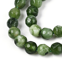 Teñidos naturales blancas abalorios de jade hebras&nbsp;X-G-T139-4mm-60-18