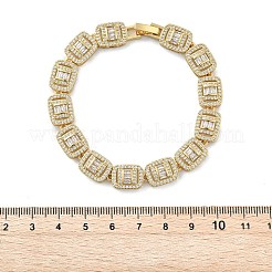Messing-Armbänder mit Mikropflaster und klaren Zirkonia&nbsp;BJEW-C100-01G