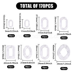 170pcs 8 Stile transparente Acryl-Verbindungsringe&nbsp;TACR-CA0001-35