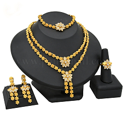 Set di gioielli in lega micro pavé di zirconi cubici trasparenti&nbsp;WG5582A-01