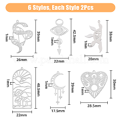 12 pendentif en acier inoxydable 201&nbsp;STAS-DC0012-70