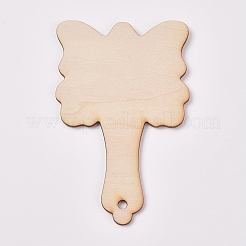 Miroir de poche en bois inachevé&nbsp;MJEW-WH0001-08