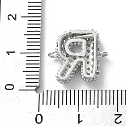 Messing Micro Pave Buchstabenglieder mit Zirkonia&nbsp;KK-I717-04R-P