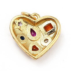 Pendentifs avec zircon cubiques à micro-pavés en laiton&nbsp;X-KK-H433-15G