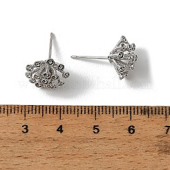 Montature per orecchini a bottone in ottone con zirconi cubici&nbsp;CU-CBA53F6-02P