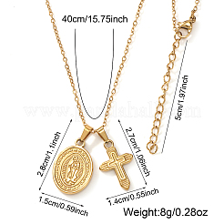 Collana con ciondolo a croce della Vergine in acciaio inossidabile 304 per donna.&nbsp;EU5025