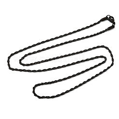 Collane unisex a catena a corda in acciaio inossidabile 304 da 2 mm&nbsp;NJEW-P395-16EB