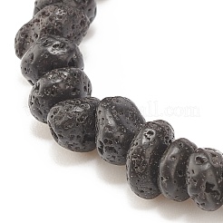 Bracciale elasticizzato con perline in pietra lavica naturale&nbsp;BJEW-JB08294-03