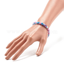 Bracelet extensible de perles rondes en jade blanc naturel&nbsp;BJEW-JB07968