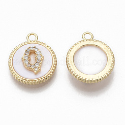 Pendentifs avec zircon cubiques à micro-pavés en laiton&nbsp;KK-T062-04Q-NF