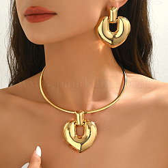 Eisenherz-Anhänger-Choker und Ohrstecker-Sets für Damen&nbsp;WD9044