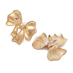 Orecchini a bottone in lega con fiocco per donna&nbsp;EJEW-U028-10G