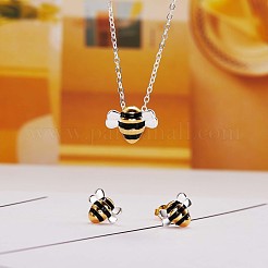 Orecchini a bottone ape in ottone e collana pendente&nbsp;JX122A