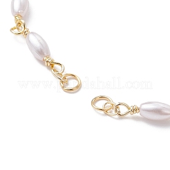 Realizzazione di braccialetti con catena a maglie ovali in plastica imitazione perla&nbsp;AJEW-JB01150-41