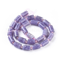 Natürliche Lepidolith / lila Glimmer Steinperlen Stränge&nbsp;G-F653-21