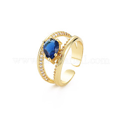 Micro ottone spianare anelli gemelli zirconi&nbsp;RJEW-S045-153