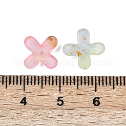 Capuchons de perles en acrylique avec entrelacs métalliques&nbsp;X-OACR-G044-01A