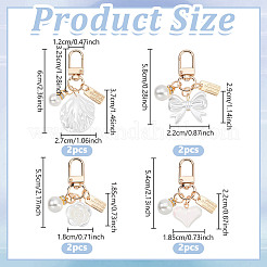 8 pièce de 4 styles de décorations suspendues imitation ABS&nbsp;HJEW-NB0002-15