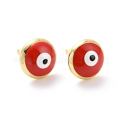 Boucles d'oreilles en émail mauvais œil&nbsp;EJEW-A072-25LG