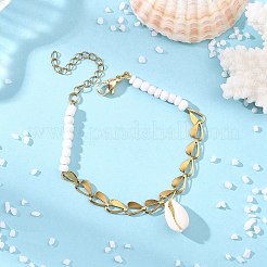 Braccialetti di perline di conchiglie e semi&nbsp;BJEW-JB14136-01
