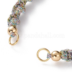Fabrication de bracelets en cordon tressé en polyester réglable&nbsp;AJEW-JB00848-08