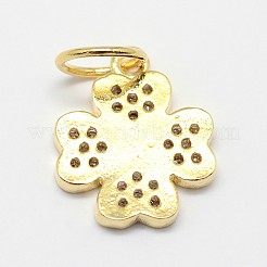 Micro cz ottone spianare zirconi fascino trifoglio&nbsp;ZIRC-L018-12