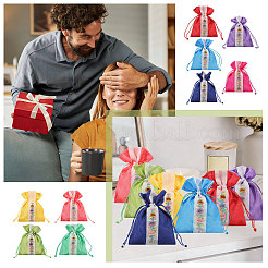 9 Stück 9 Farben 3D-Blumenstickerei Stoffbeutel mit Kordelzug&nbsp;ABAG-CA0001-21