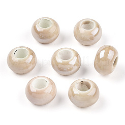 Glasierte Porzellan-Unterlegscheibenperlen&nbsp;X-PORC-Q219-13x9-F13