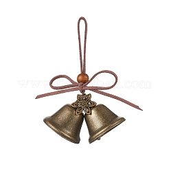 Cloche en fer et pendentifs décoratifs en alliage de style tibétain&nbsp;HJEW-JM03370-03