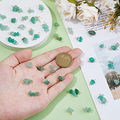 60 Stück 3 Stile natürliche grüne Aventurin Nuggets Verbinder Charms&nbsp;PALLOY-HS00001
