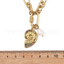 Collares con colgante de concha de paua natural del océano&nbsp;NJEW-JN06304